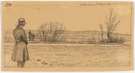A Man Watching a Woman and Two Children at Arresøen