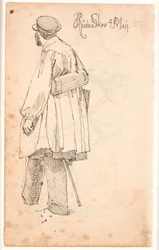 P.C. Skovgaard with Botanical Box, Standing and Seen from the Back
