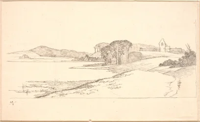 Part of Søllerød Lake, right the church