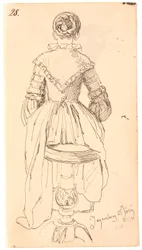 Seated, back-turned woman