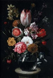 Flowers in a Glass Vase