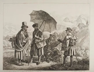 Ernst Welker, Johann Christoph Erhard and the brothers Heinrich and Friedrich Philipp Reinhold on a picturesque journey from Salzburg to Berchtesgaden in August 1818