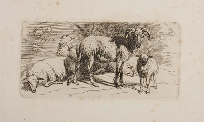Ram, three Sheep and a Lamb