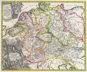 Hydrographic map of Germany, circa 1720