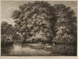 A Farmer Driving his Cattle into the Water