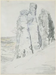 Rock Formation "Monk and Nun" near Eisenach in Thuringia