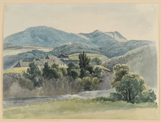 River and Mountain Landscape near Glocknitz