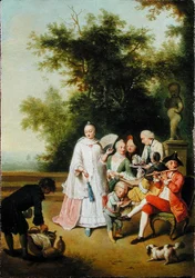 A Fete Champetre on a Terrace
