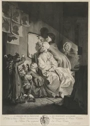 The Origin of Painting, or the Fashionable Portraits; pub. 1767