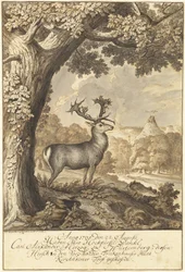 A Stag beneath a Mighty Oak