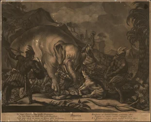 Ca. 1770 Allegorical Mezzotint of America