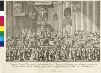Coronation of empress Mary Theresia to the Queen of Hungary on 10th June 1792 in Budapest