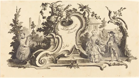 Modern Cartouches Decorated with Various Figures (Plate VI-1 from the set)