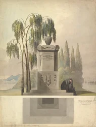 Design for a Tomb, Rothgeisser in Nuremberg Elevation and Ground Plan, 1826