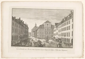 View of a Fish Market in Cologne with St. Peter