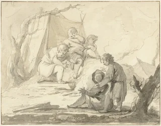 Allegorical Scene with Children Around a Fire