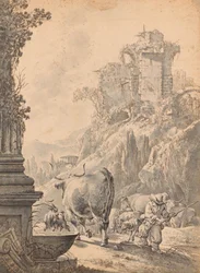 An Italian Landscape with Cattle