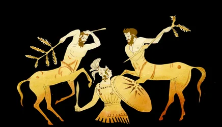 Theseus fighting the Centaurs at Pirithous