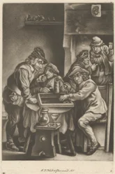 Men Playing Backgammon