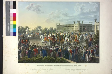 The moving Sir majesty of the emperor Franz I in Paris on the 15th April 1814