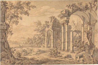 Landscape with a Draftsman among Ancient Ruins