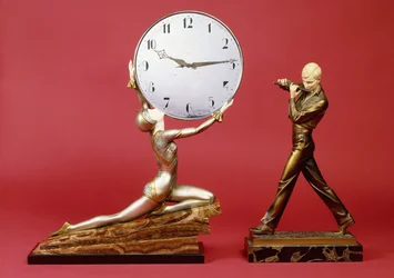 Kneeling Girl with Clock, and a Flute Player