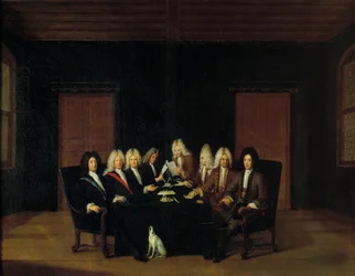 War of the Spanish Succession: The Plenipotentiaries gathered around the Marechal Duke of Villars and Prince Eugene of Savoy-Carignan at the Peace Congress in Borden, on 7/09/1714