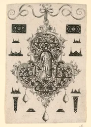 Plate 5, from a series of eight pendant designs with the cardinal virtues