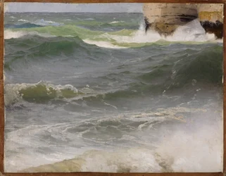 Study of the Sea near Étretat with Rocky Coast on the Right