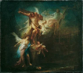 Christ receives the good thief into heaven