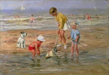 Children Playing at the Seaside