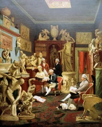 Charles Townley in his sculpture gallery, Park Street, London 1782, painting by Johann Zoffany (1733-1810)