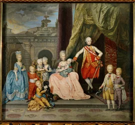 Piero Leopoldo, Grand Duke of Tuscany, Later Emperor Leopold II, His Wife Maria Ludovica of Spain, and Eight of Their Sixteen Children