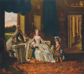 Queen Charlotte in Dressing Room with Prince and Duke in Fancy Dress