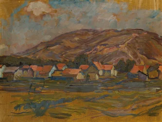 Landscape with Houses and Mountain