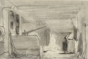 Woman in the kitchen of a farmhouse