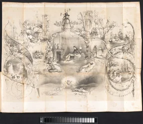 Caricature in Leiden Student Almanac, 1854