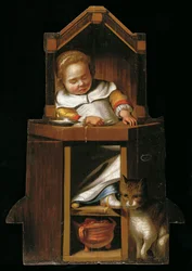 Sleeping Baby in Highchair