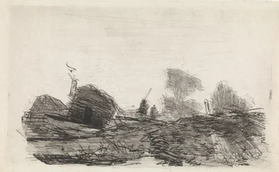 Landscape with a Barn and Two Riders