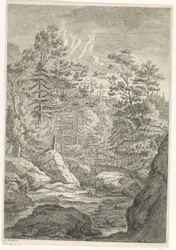 Ravine with Trees and a Stream (Landscapes in the Chartreuse Mountains)