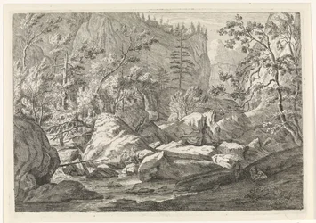 Ravine with Rocks and Trees (series title: Landscapes in the Chartreuse Mountains)