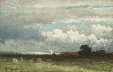 A Sunlit Windmill in the Dunes Near The Hague