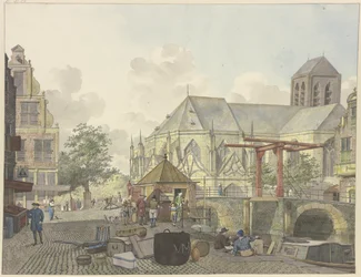 Sluice Gate near a Church, with a Customs House