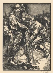 Construction Workers Piling