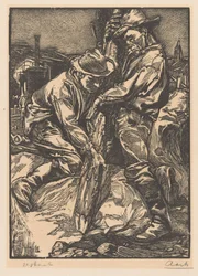 Construction Workers Piling
