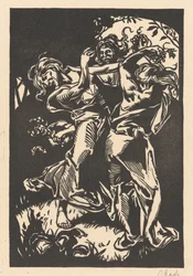 Dancing Women with Grapes and Satyr
