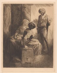 Three Conversing Figures