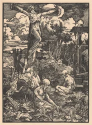 Crucified Man in a Hilly Landscape