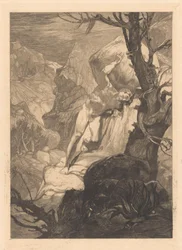 Wounded in Rocky Landscape