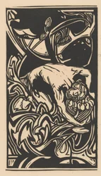 Kneeling Figure Among Plants